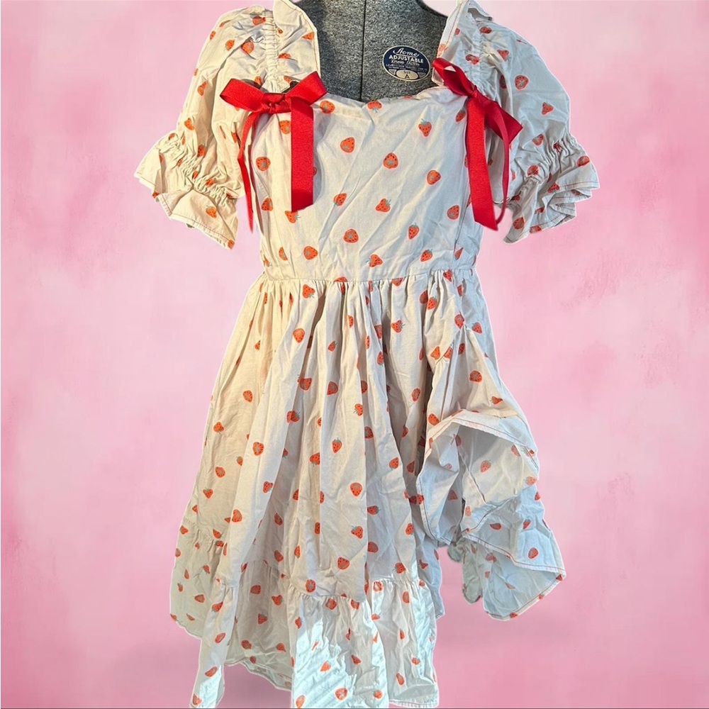 Selkie White and Red Heart Dress
